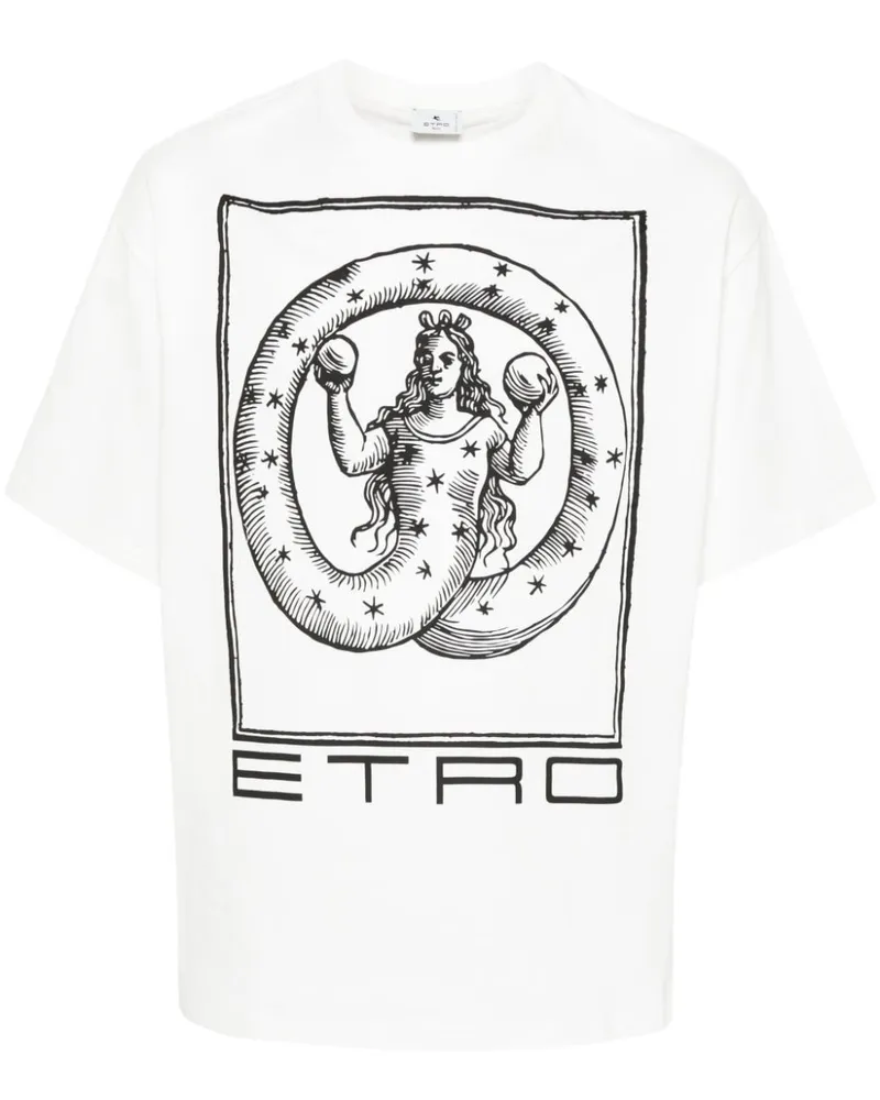 Etro T-Shirt mit grafischem Print Weiß