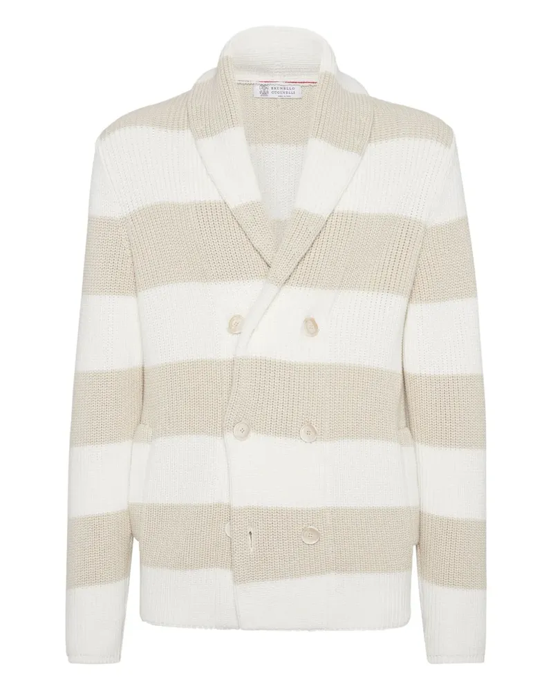 Brunello Cucinelli Gestreifter Cardigan - Nude Nude