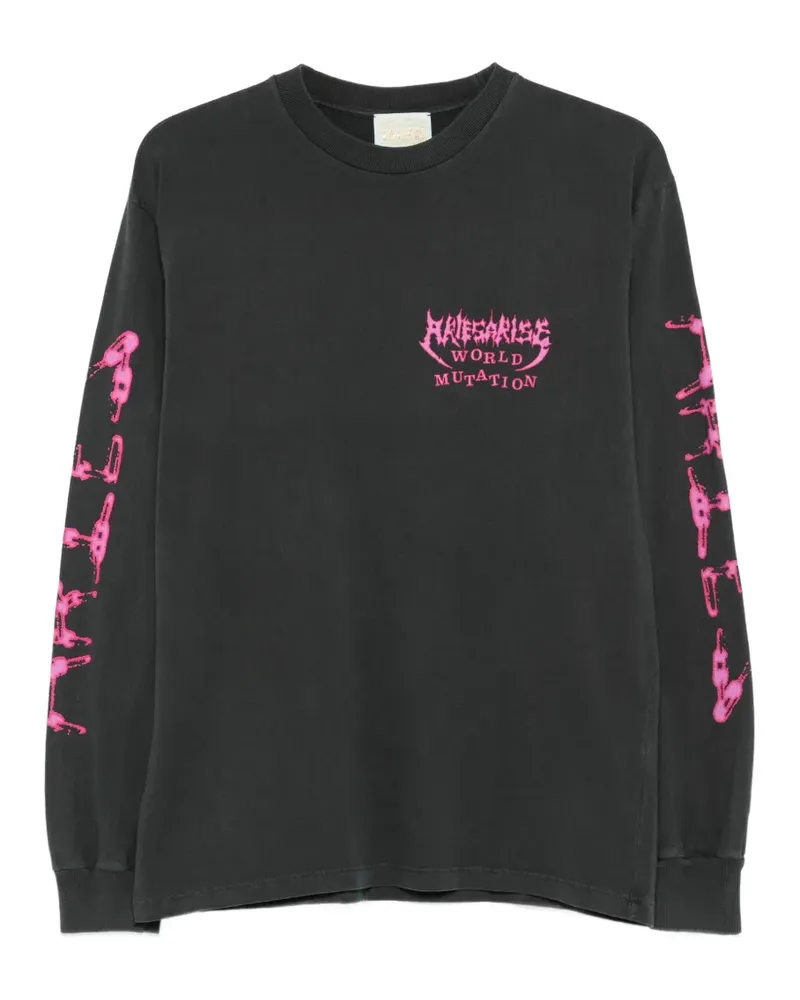 Aries Faded World Mutate long-sleeve T-shirt - Schwarz Schwarz