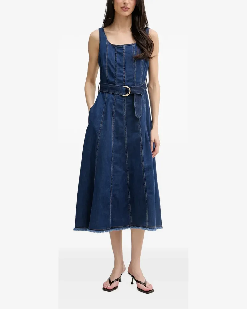 Joseph Ribkoff Ausgefranstes Minikleid mit Gürtel - Blau Blau