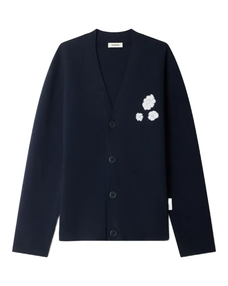 Sandro Cardigan mit Blumenmuster - Blau Blau