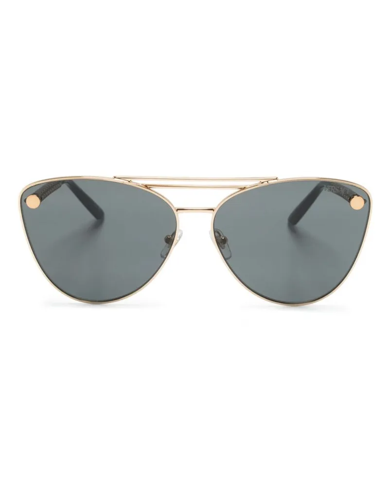 Versace Tubular Greca Sonnenbrille - Gold Gold