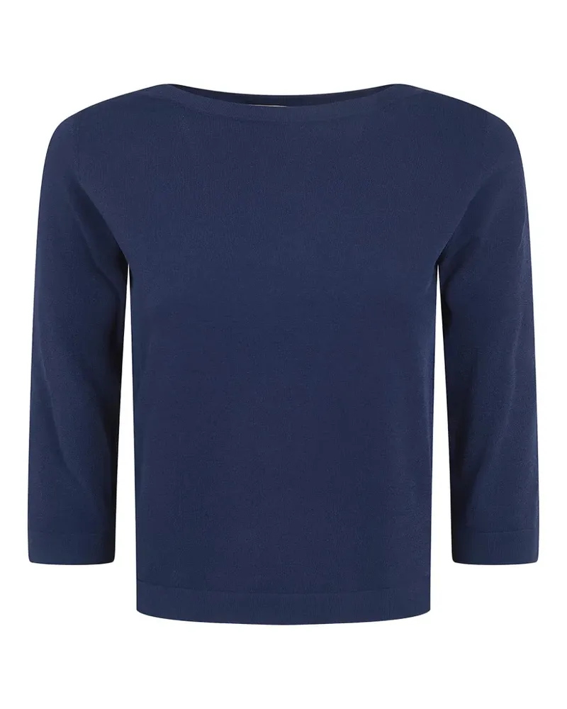 Nuur Oberteil mit U-Boot-Ausschnitt - Blau Blau