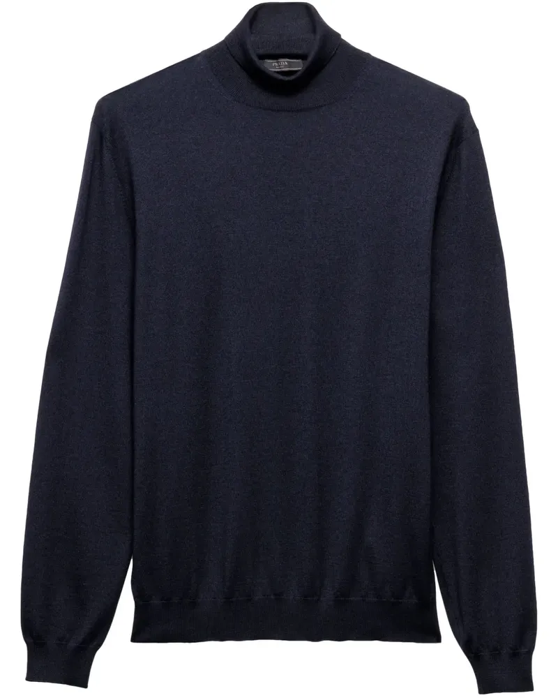 Prada Fein gestrickter Rollkragenpullover - Blau Blau