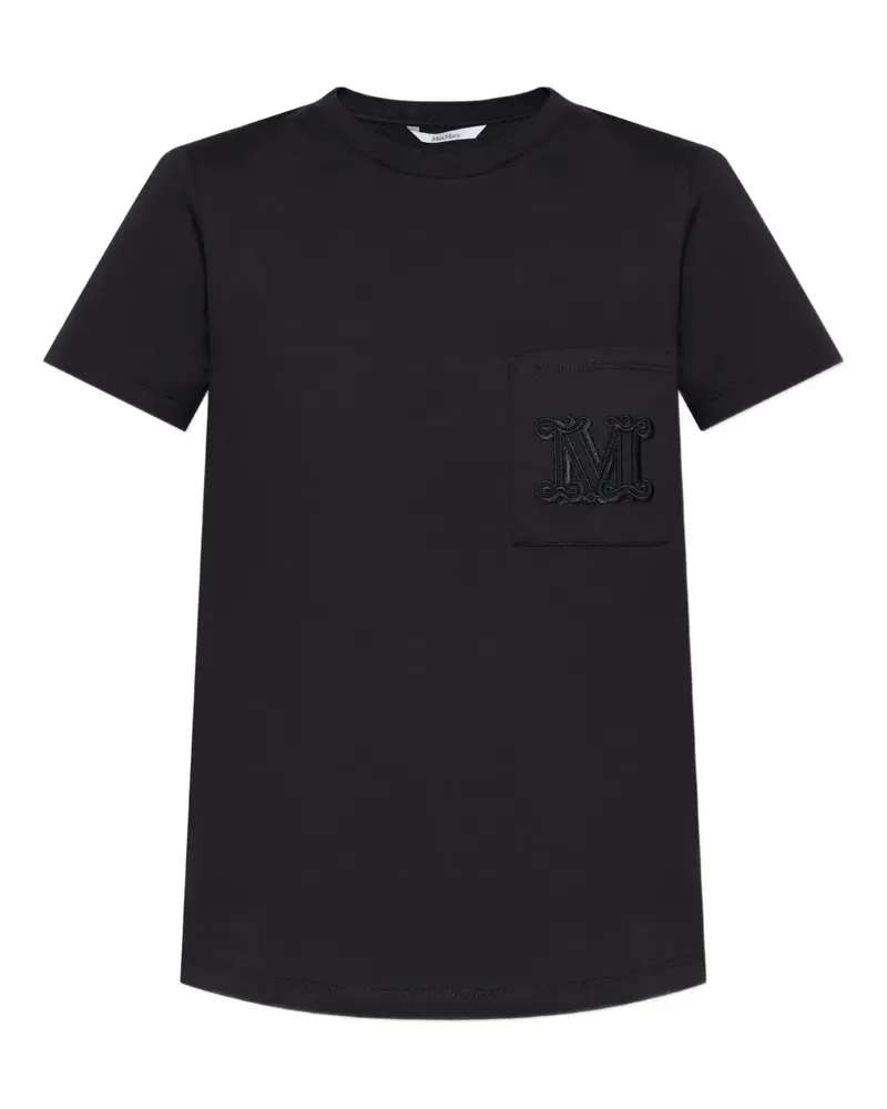 Max Mara T-Shirt mit Logo-Stickerei - Schwarz Schwarz