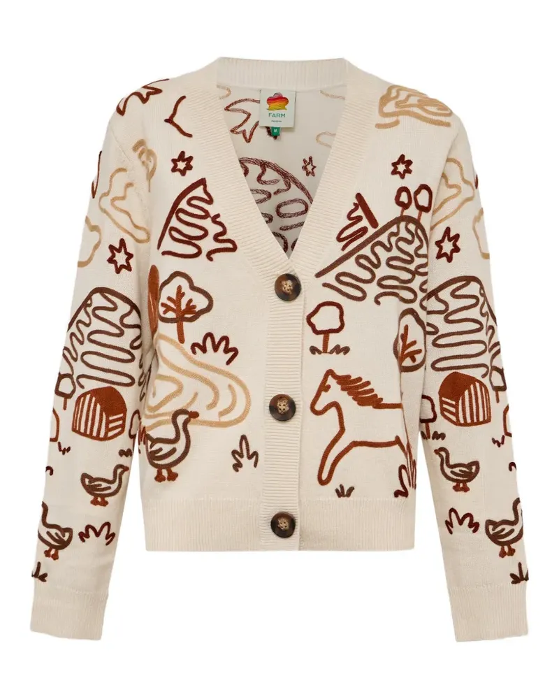 FARM Rio Countryside Cornelli Cardigan mit Stickerei - Nude Nude