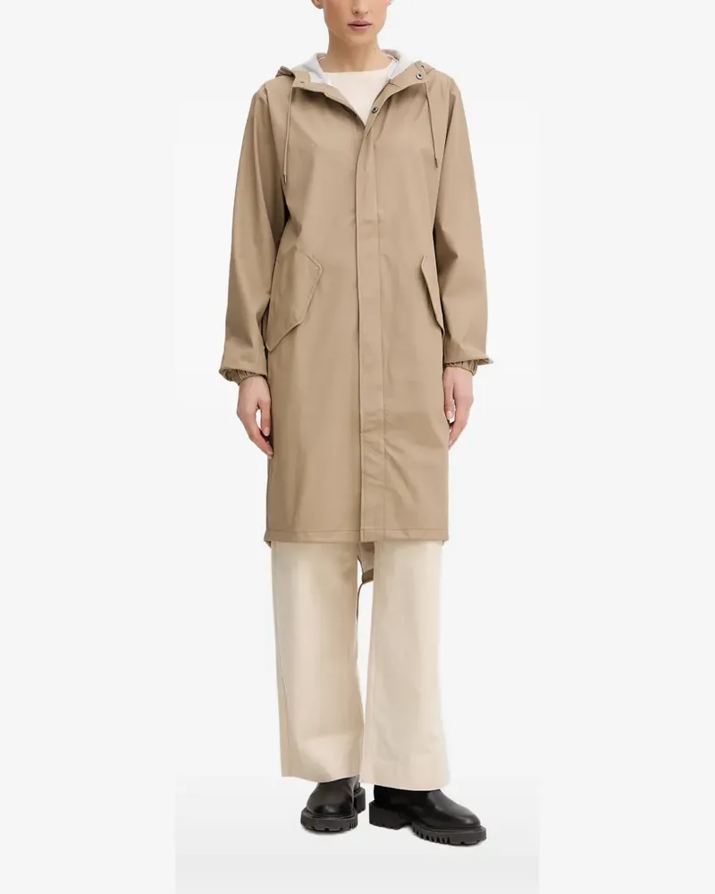 RAINS Fishtail hooded coat - Nude Nude