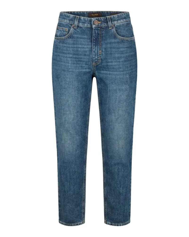 MOORER Ausgeblichene Jeans - Blau Blau