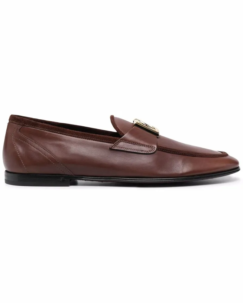 Dolce & Gabbana Loafer mit DG-Schild - Braun Braun