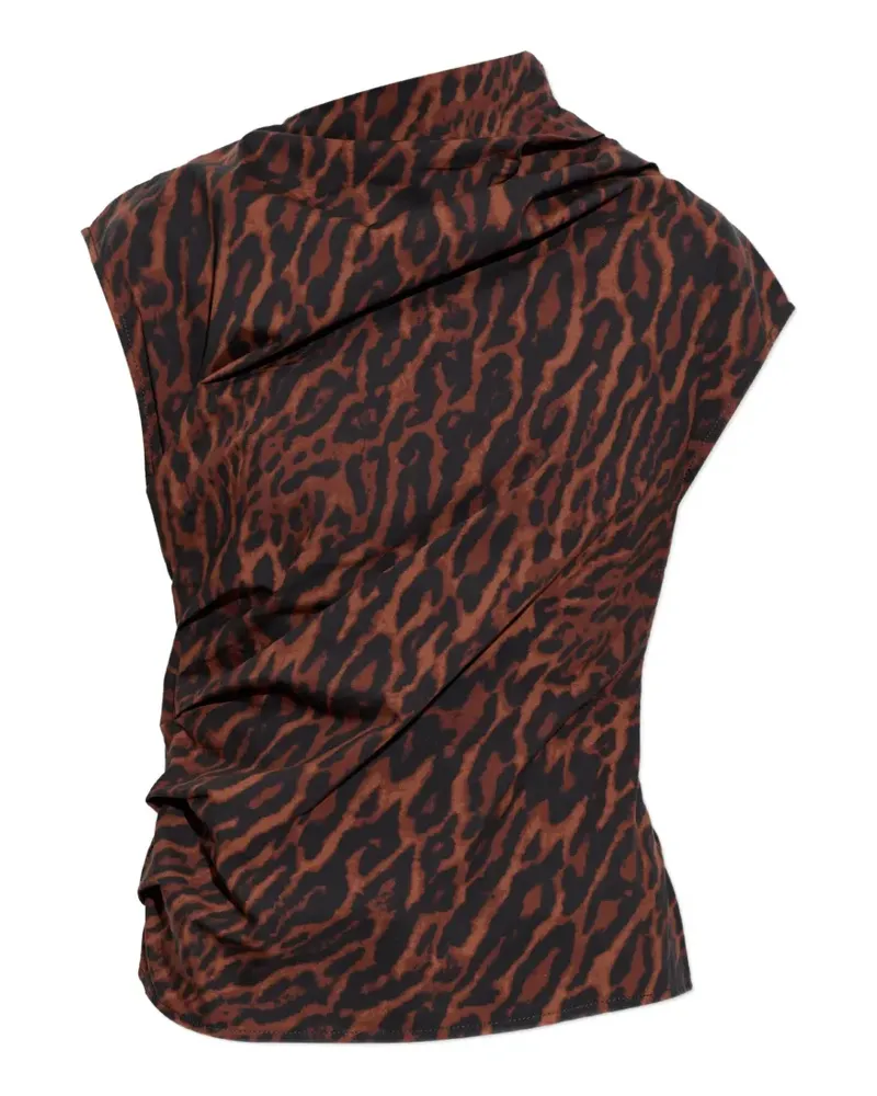 Ganni Top mit Leopardenprint - Braun Braun