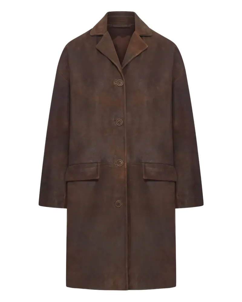 Salvatore Santoro single-breasted leather coat - Braun Braun