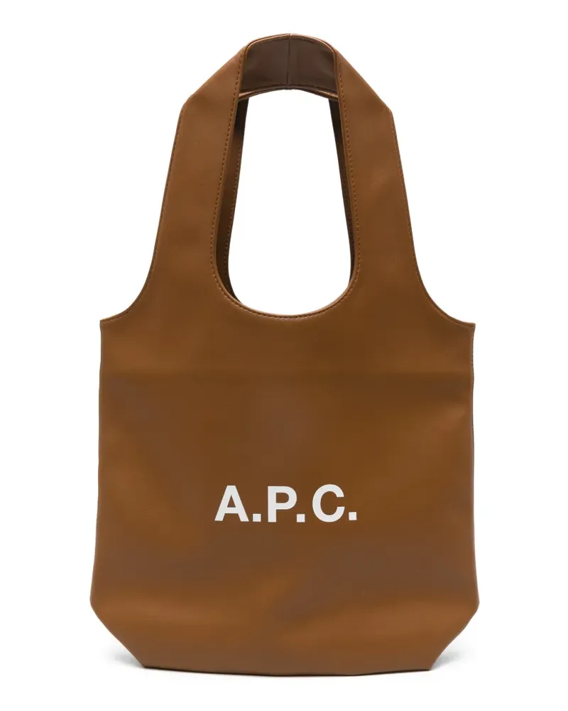 A.P.C. Tote Bag mit Logo - Braun Braun