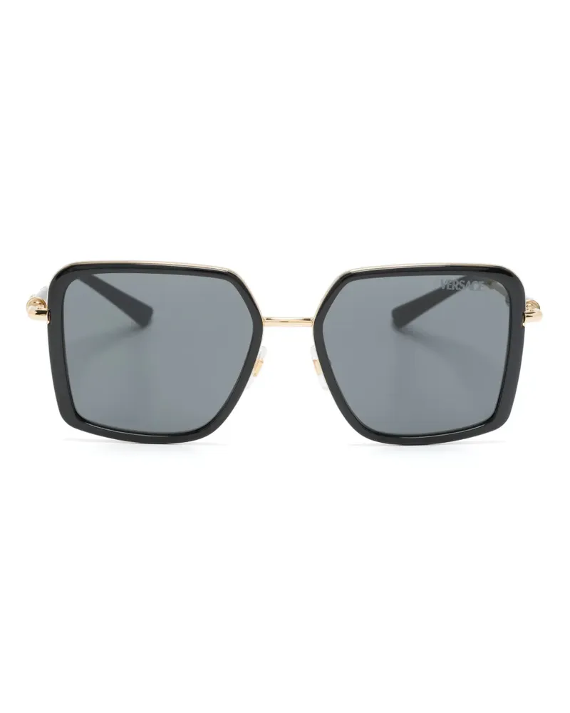 Versace Brille mit eckigem Gestell - Schwarz Schwarz
