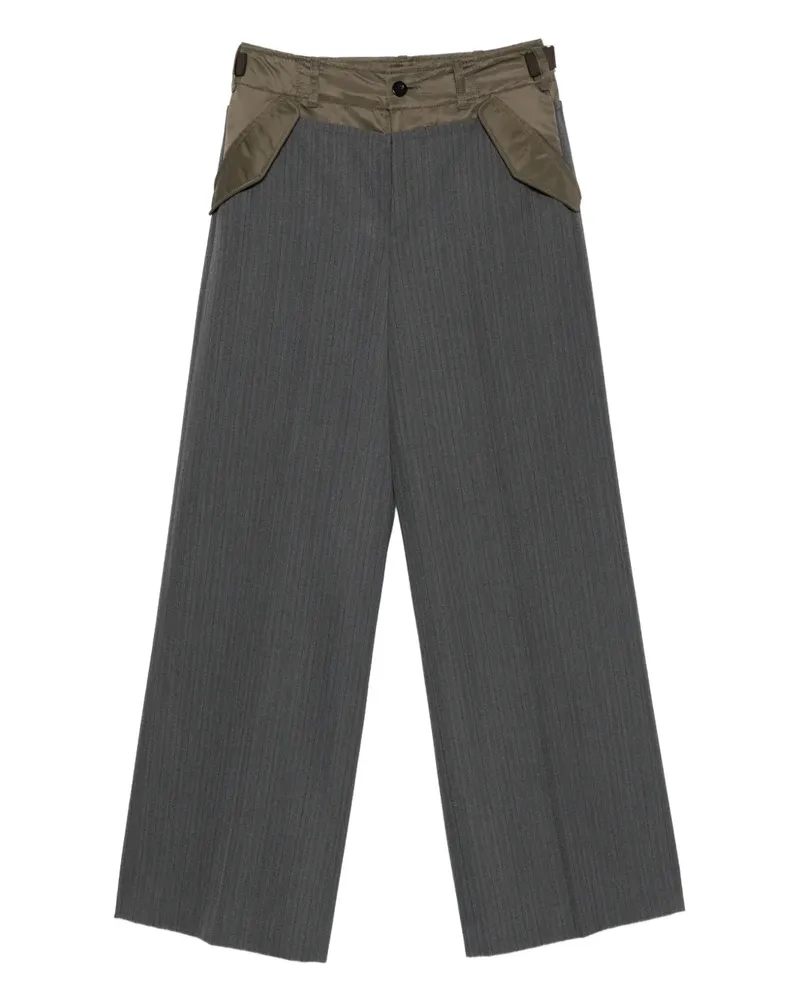 Sacai pinstripe panelled trousers - Grau Grau