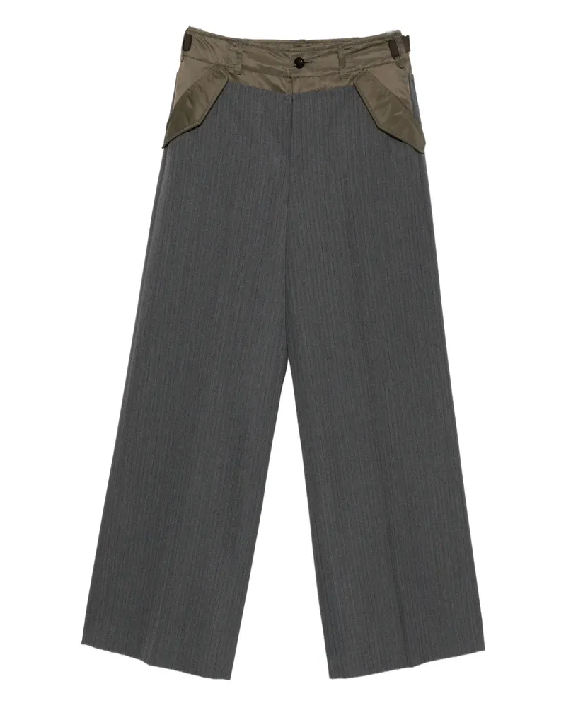 Sacai pinstripe panelled trousers - Grau Grau