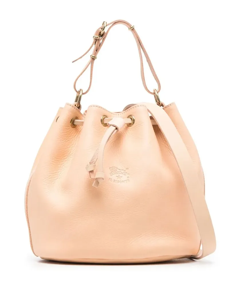 IL BISONTE Beuteltasche mit Logo - Nude Nude