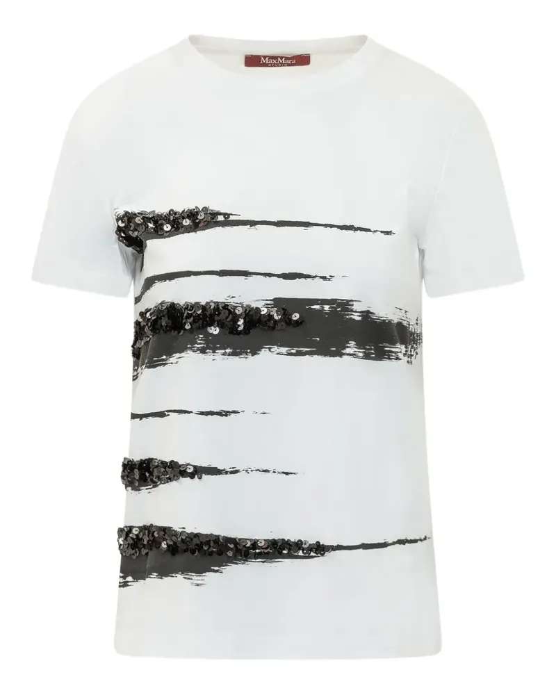 Max Mara sequin-embellished T-shirt - Weiß Weiß