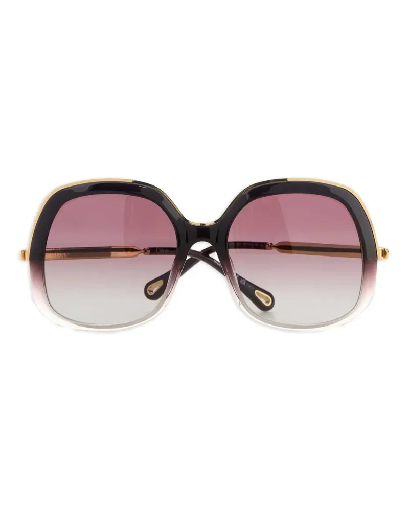 Chloé Sonnenbrille mit eckigem Gestell - Schwarz Schwarz