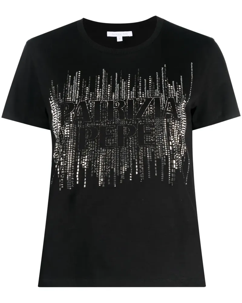 Patrizia Pepe T-Shirt mit Logo-Verzierung - Schwarz Schwarz