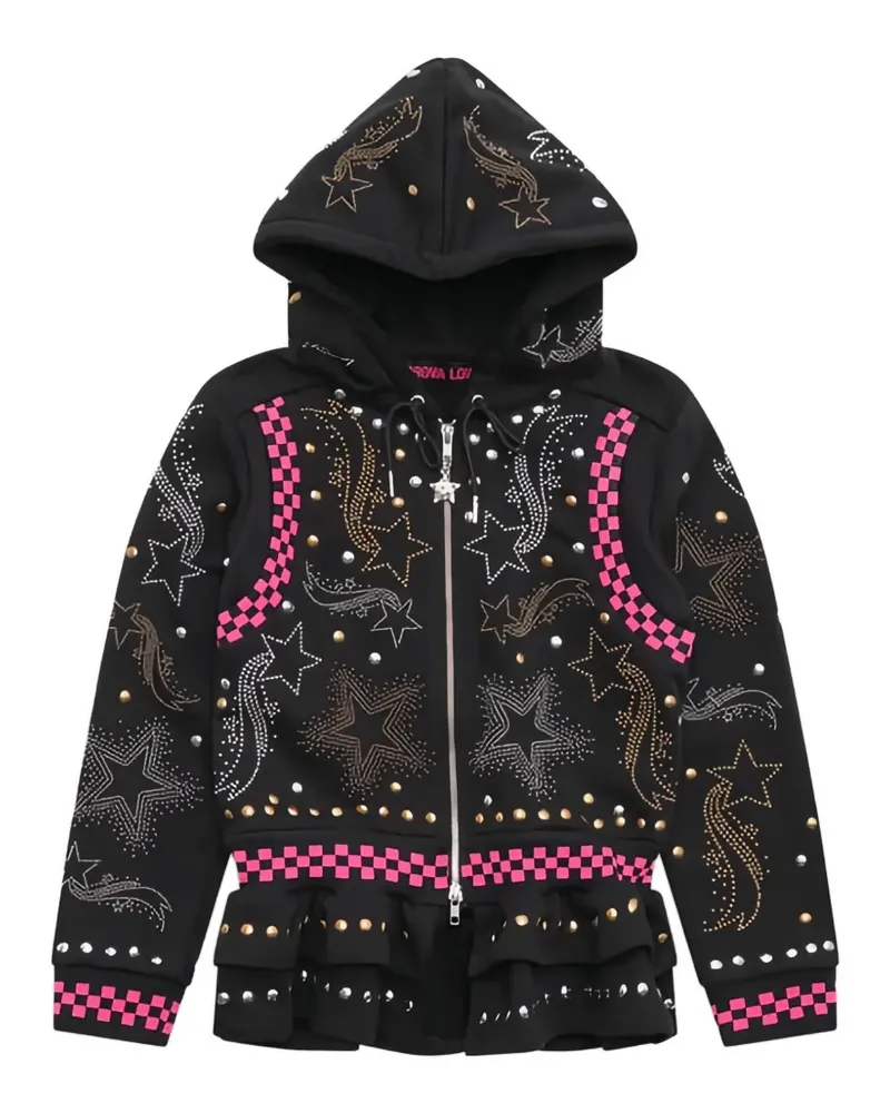 CHOPOVA LOWENA Janine stud-embellished hoodie - Schwarz Schwarz
