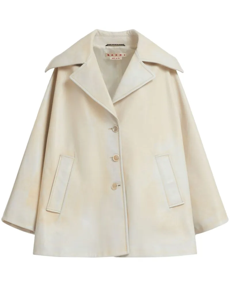 Marni Lederjacke mit Batikmuster - Gelb Gelb