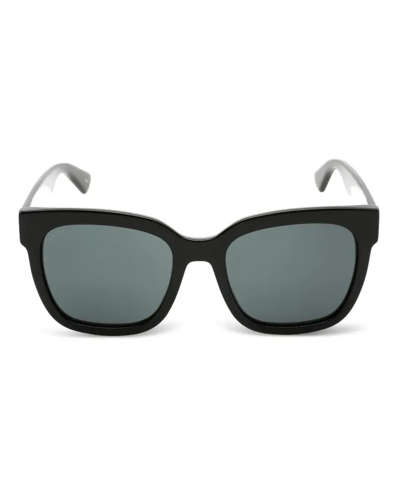 Gucci Sonnenbrille mit eckigem Gestell - Schwarz Schwarz