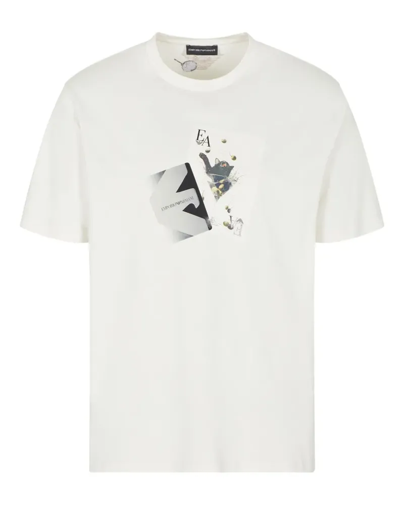 Emporio Armani T-Shirt mit grafischem Print - Weiß Weiß