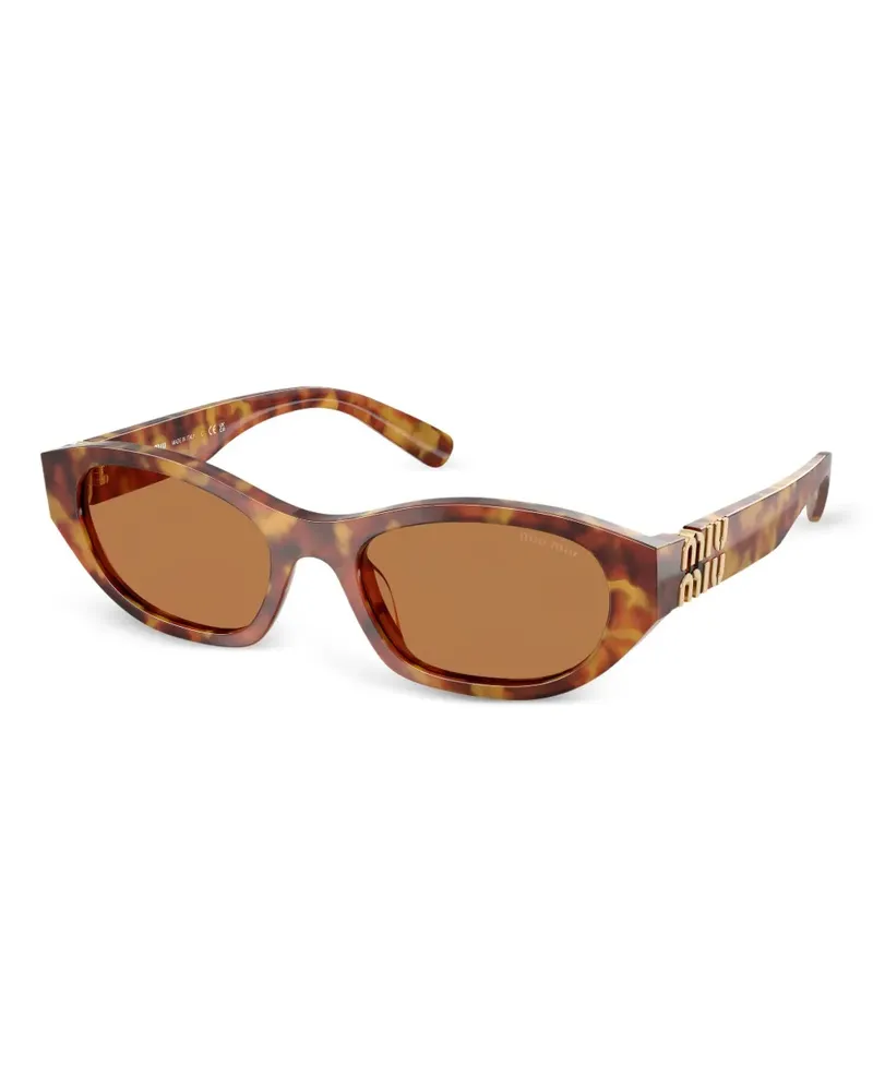 Miu Miu Sonnenbrille in Schildpattoptik mit Logo - SCURI Scuri