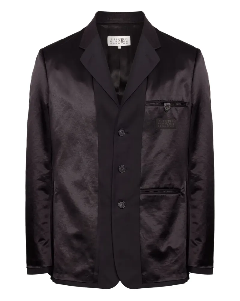 Maison Margiela Blazer in Satinoptik - Schwarz Schwarz