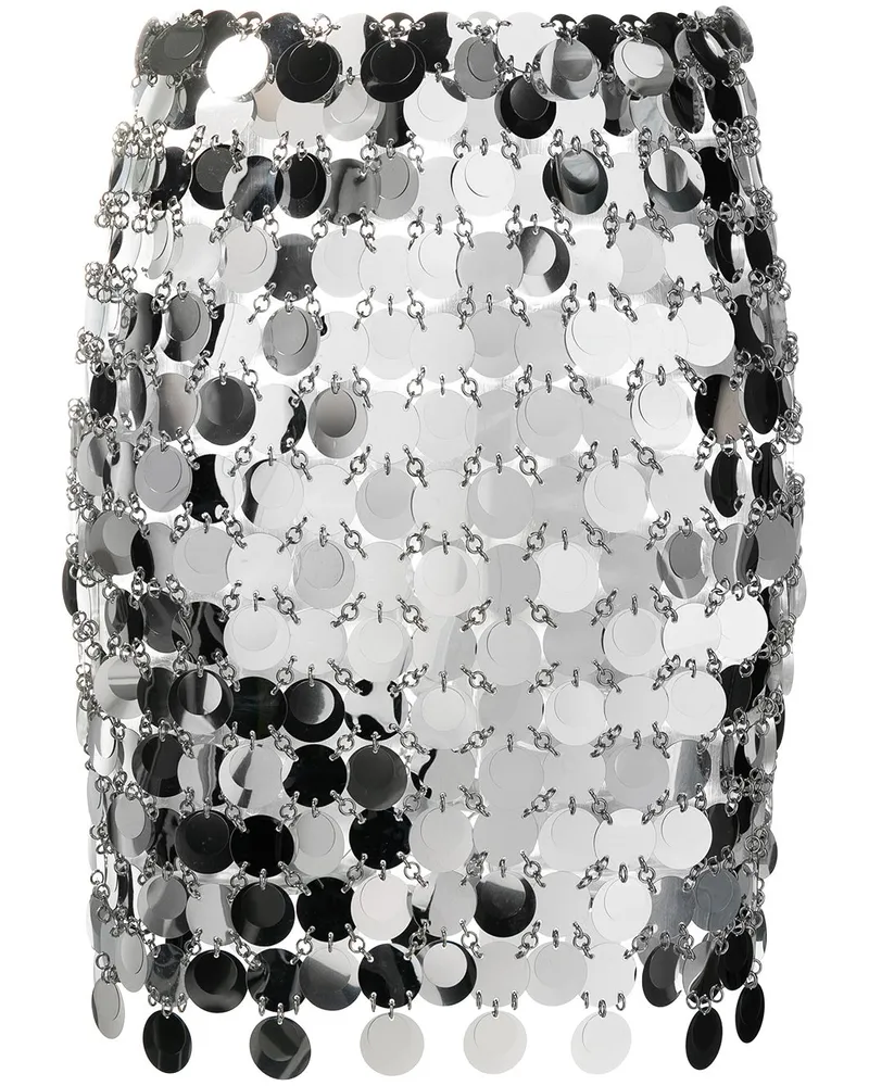Paco Rabanne Minirock aus runden Scheiben - Silber Silber
