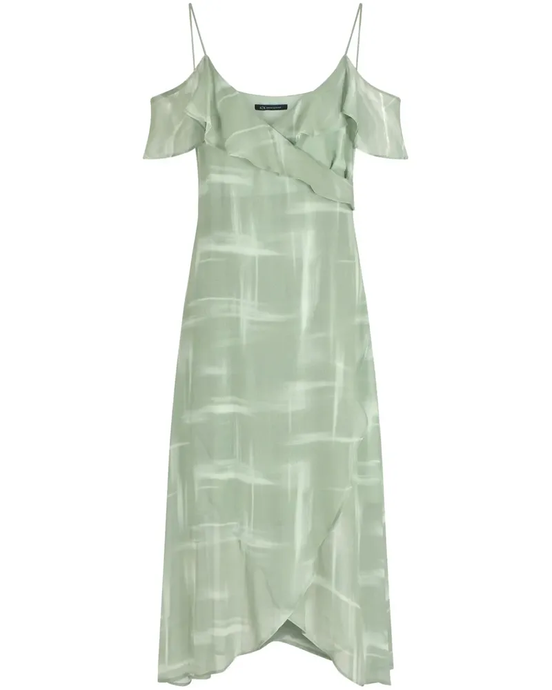 Armani Exchange Schulterfreies Kleid mit Rüschen - Grün Grün