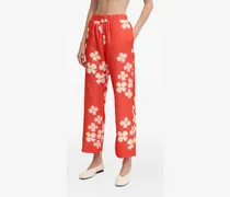 Hose mit Blumenmuster - Rot
