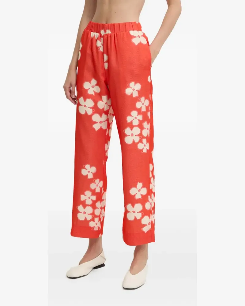 Stine Goya Hose mit Blumenmuster - Rot Rot
