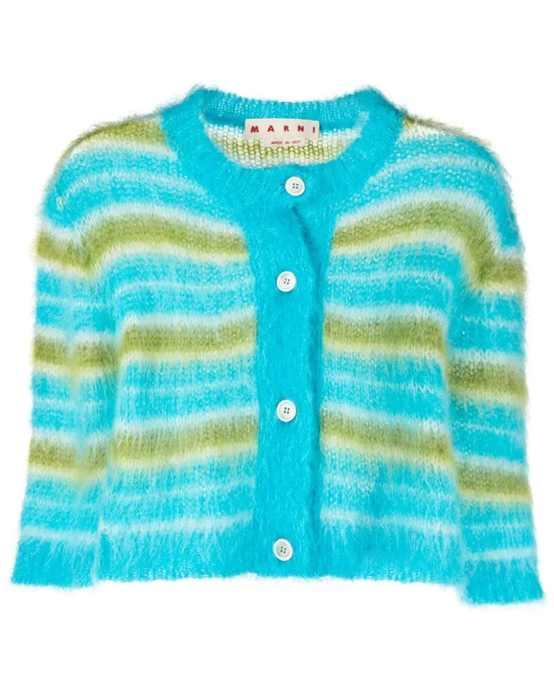 Marni Gestreifter Cardigan mit gebürstetem Effekt - Blau Blau
