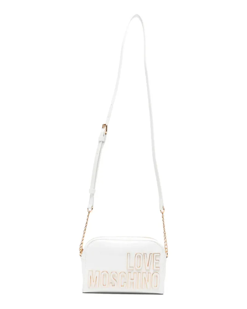 Moschino lettering cross body bag - Weiß Weiß