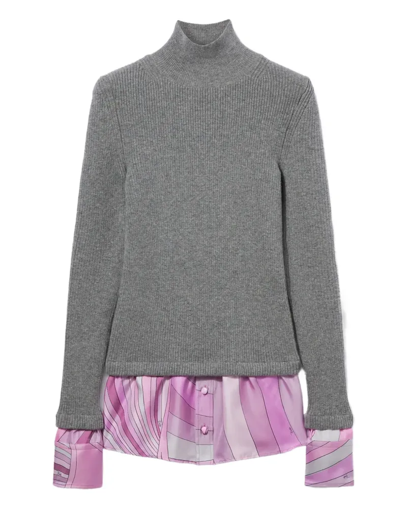 Emilio Pucci Iride-print roll-neck sweater - Grau Grau