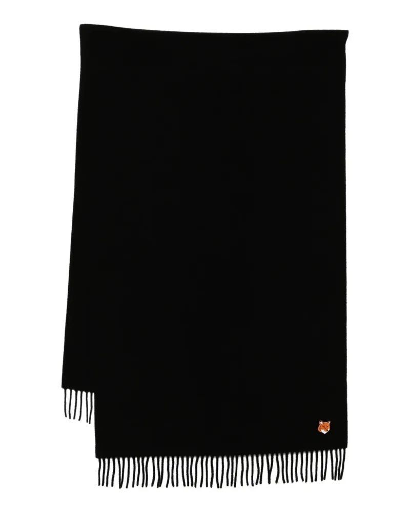 Kitsuné Schal mit Logo-Stickerei - Schwarz Schwarz