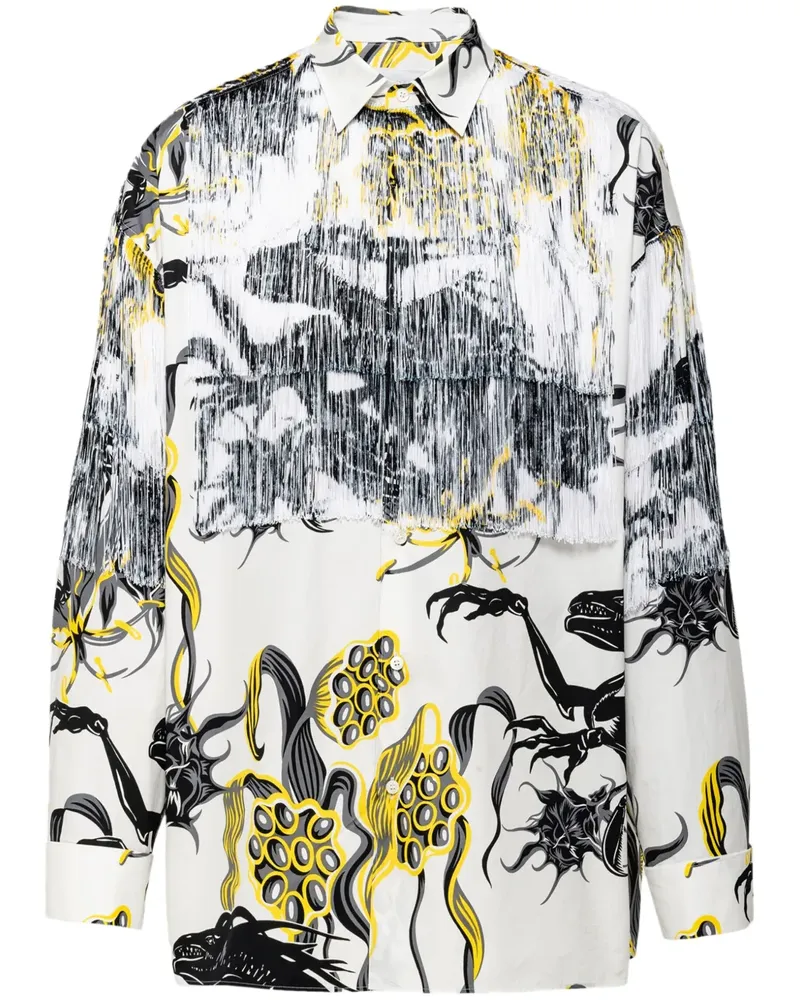 Prada Hemd mit grafischem Print - Weiß Weiß