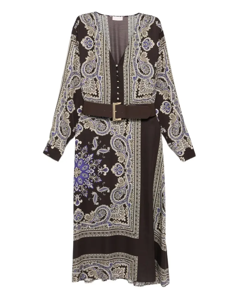 Liu Jo Midikleid mit Blumen-Print - Braun Braun
