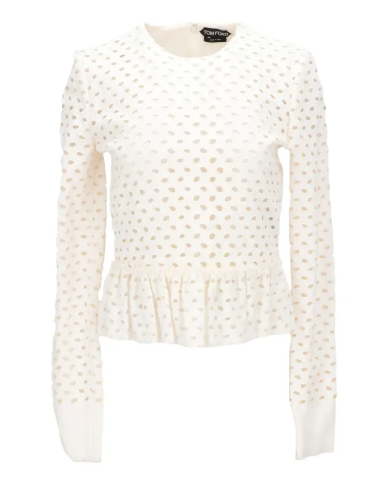 Tom Ford Bluse mit Lochstickerei - Weiß Weiß