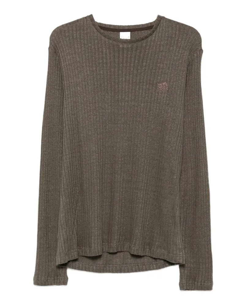 RANRA Gerippter Pullover mit Logo-Stickerei - Braun Braun