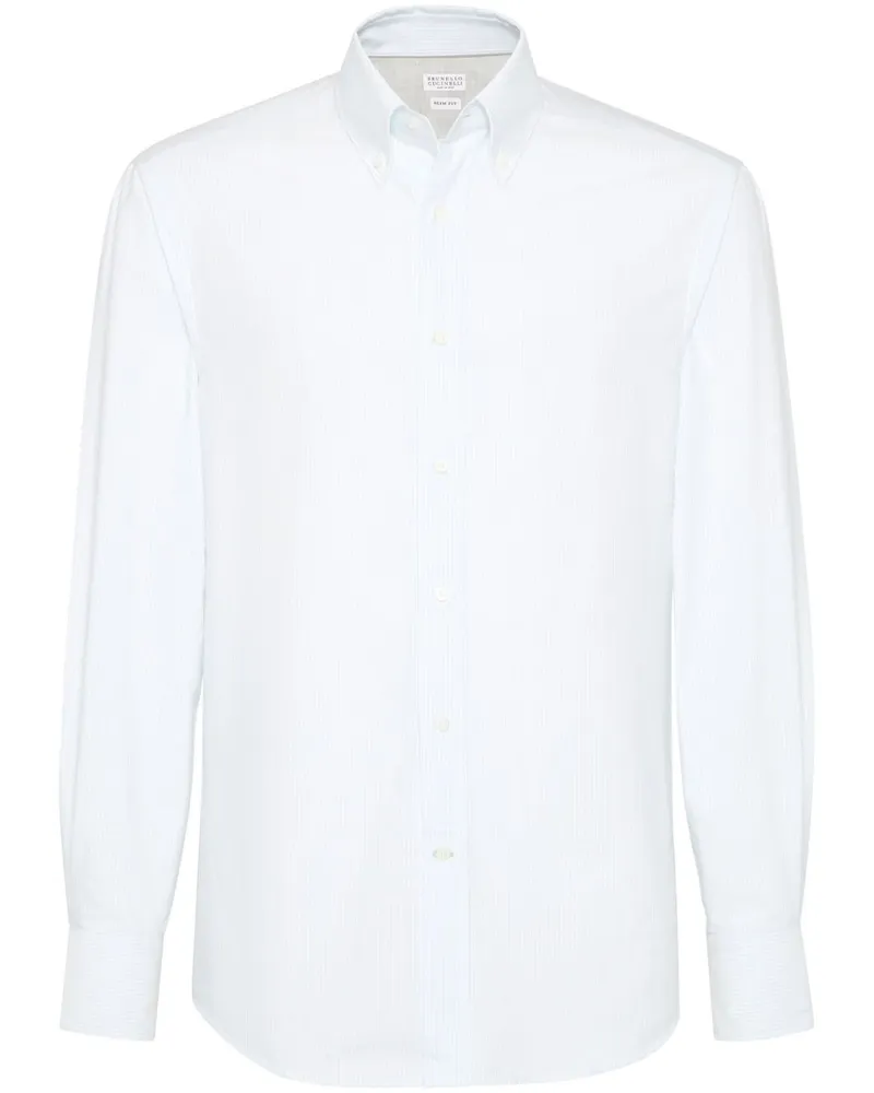 Brunello Cucinelli Gestreiftes Hemd - Blau Blau