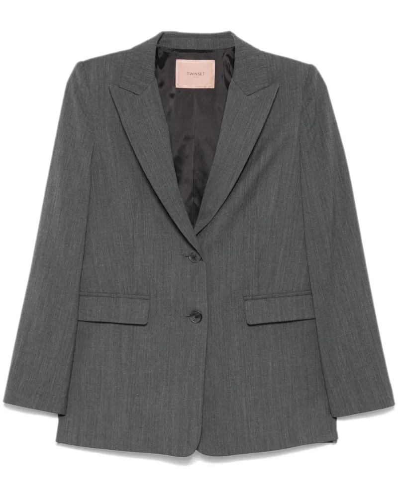 Twin-Set Sakko mit Logo-Schild - Grau Grau