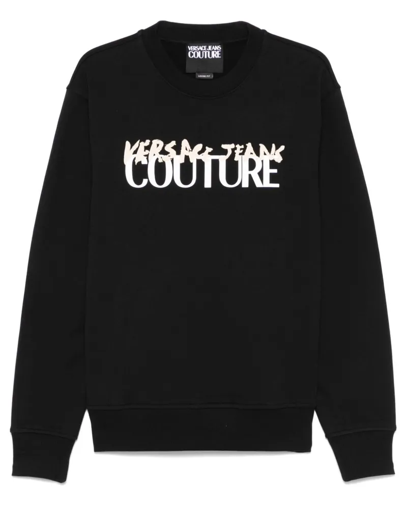 Versace Jeans Sweatshirt mit Logo-Print - Schwarz Schwarz