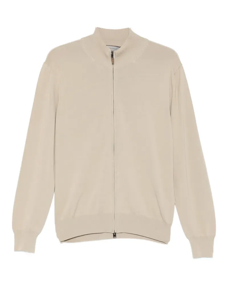 Canali Cardigan mit Reißverschluss - Nude Nude
