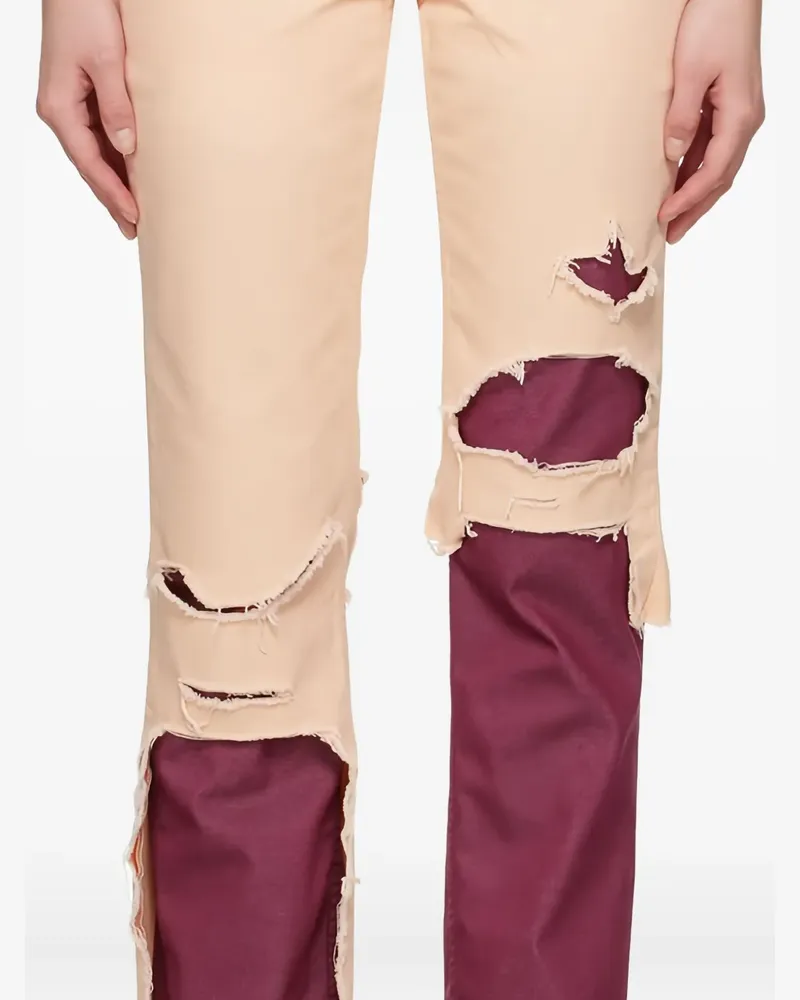 Raf Simons Jeans im Layering-Look - Nude Nude