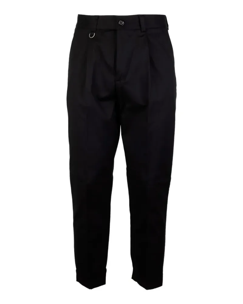Paolo Pecora Milano pleated turn-up trousers - Schwarz Schwarz