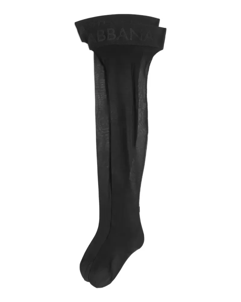 Dolce & Gabbana Strümpfe mit Logo - Schwarz Schwarz