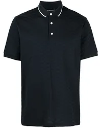 Emporio Armani Gestricktes Poloshirt Blau