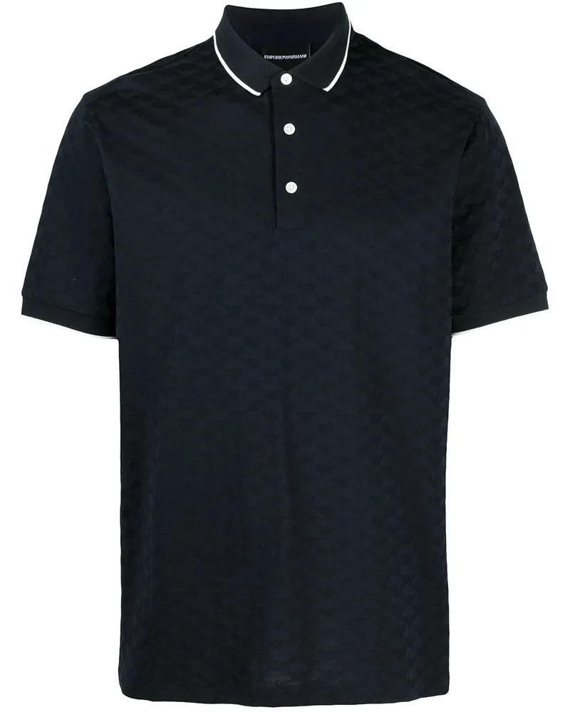 Emporio Armani Gestricktes Poloshirt - Blau Blau